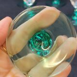6 Luminarc molière champagne flutes aqua green foot