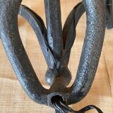 Wrought iron wall lights.