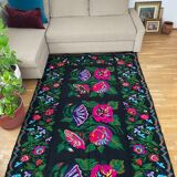 Tapis roumain tissé à la main avec la conception flora le bohème colorée 294x146cm