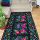 Handwoven Romanian rug with colorful bohemian floral design 294x146cm
