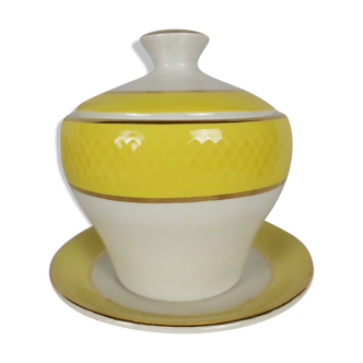 French vintage Orchies sugar bowl from Moulin des Loups