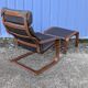 Ikea Vintage "Poang" Leather Relaxation Lounge Chair Brown