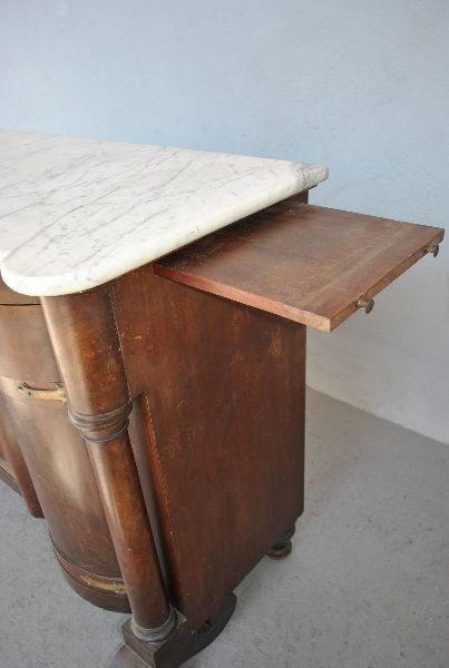 Credenza in mahogany door flame time XIX