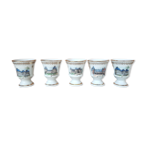 Lot de 5 tasses mazagrans mugs porcelaine vintage