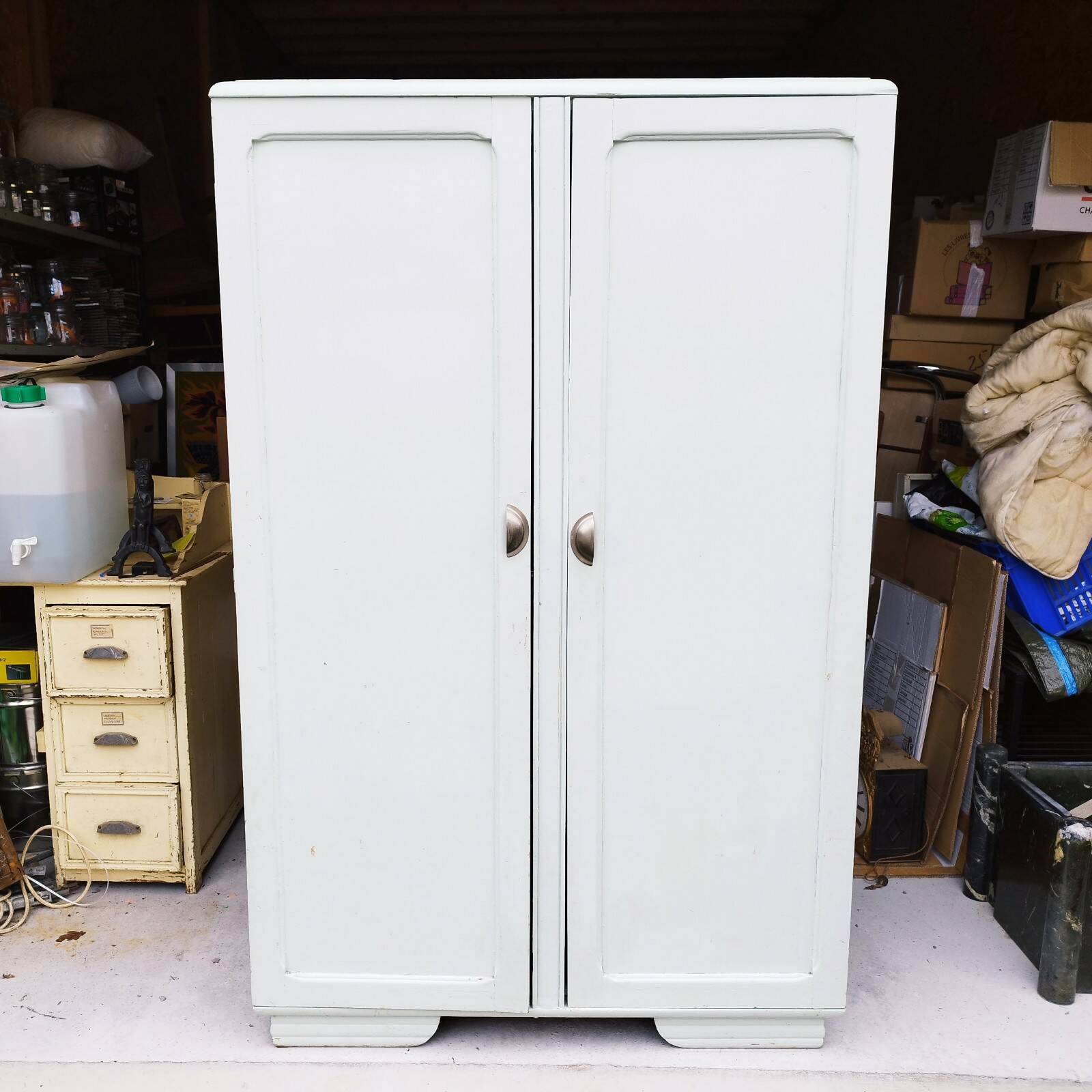 Armoire vintage internat bois peint Selency