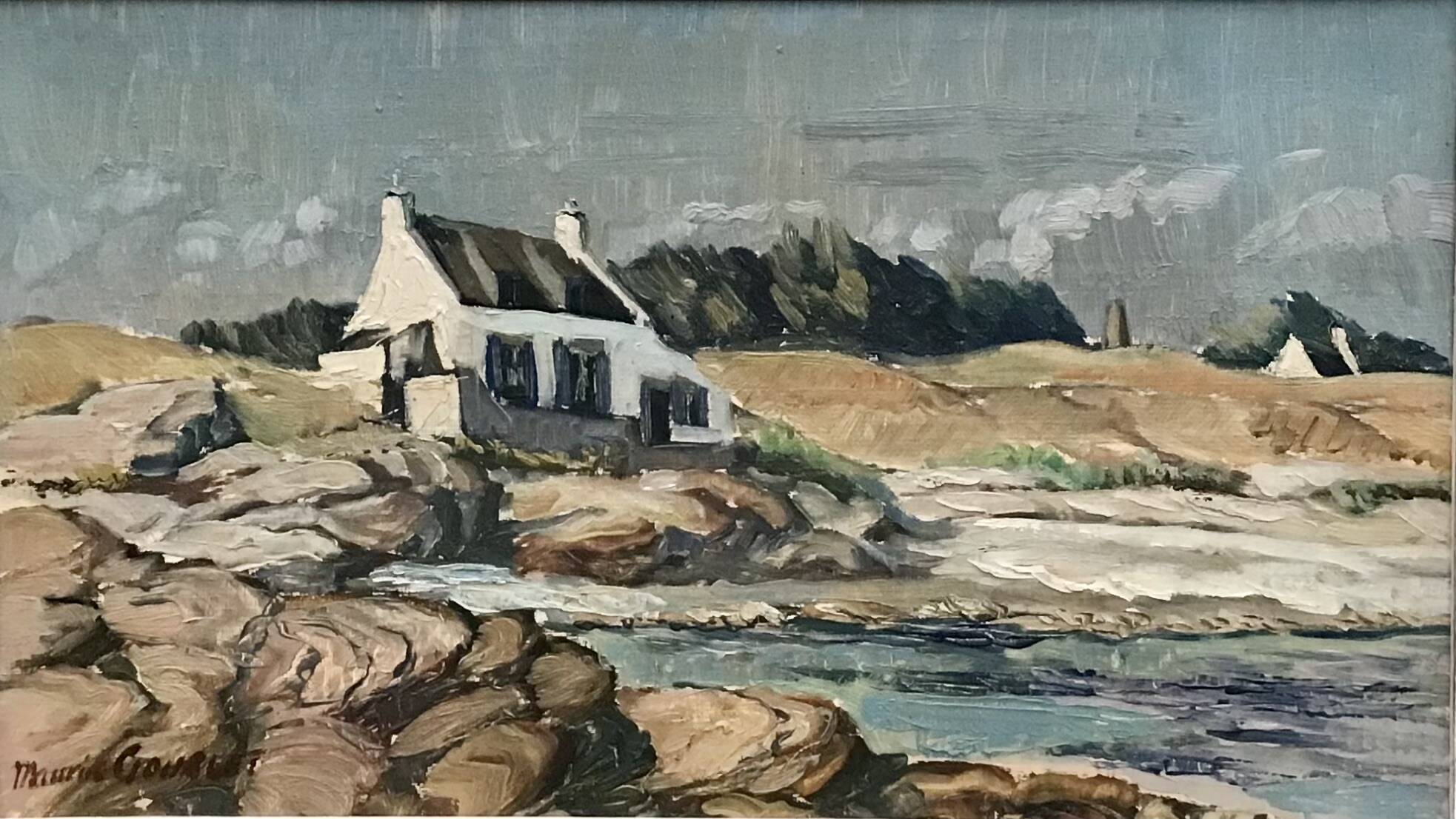 Fisherman's house in Brittany Oil on panel hand signed