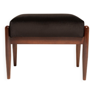 Mid-century GFM stool in black velvet, E. Homa, Europe, 1960s