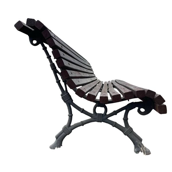 Banc de la ville de Barcelone en fonte et bois