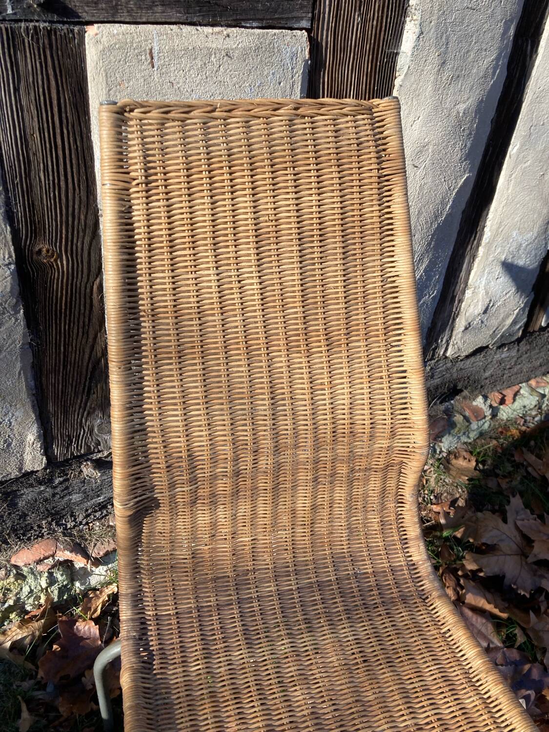 Vintage 1980 Ikea chair in rattan and aluminum