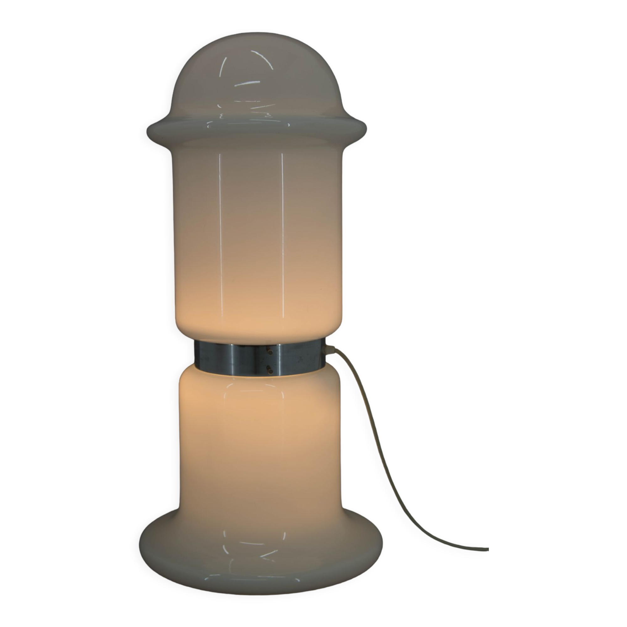 White glass floor lamp, czechoslovakia, 1970s