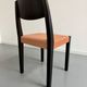 Lot of 6 blackened wooden chairs with French design fabric from the 1970s Self.
