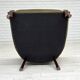 1960s, Danish armchair, green furniture velour, beech wood legs.