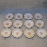 Series of twelve plates in Gien earthenware