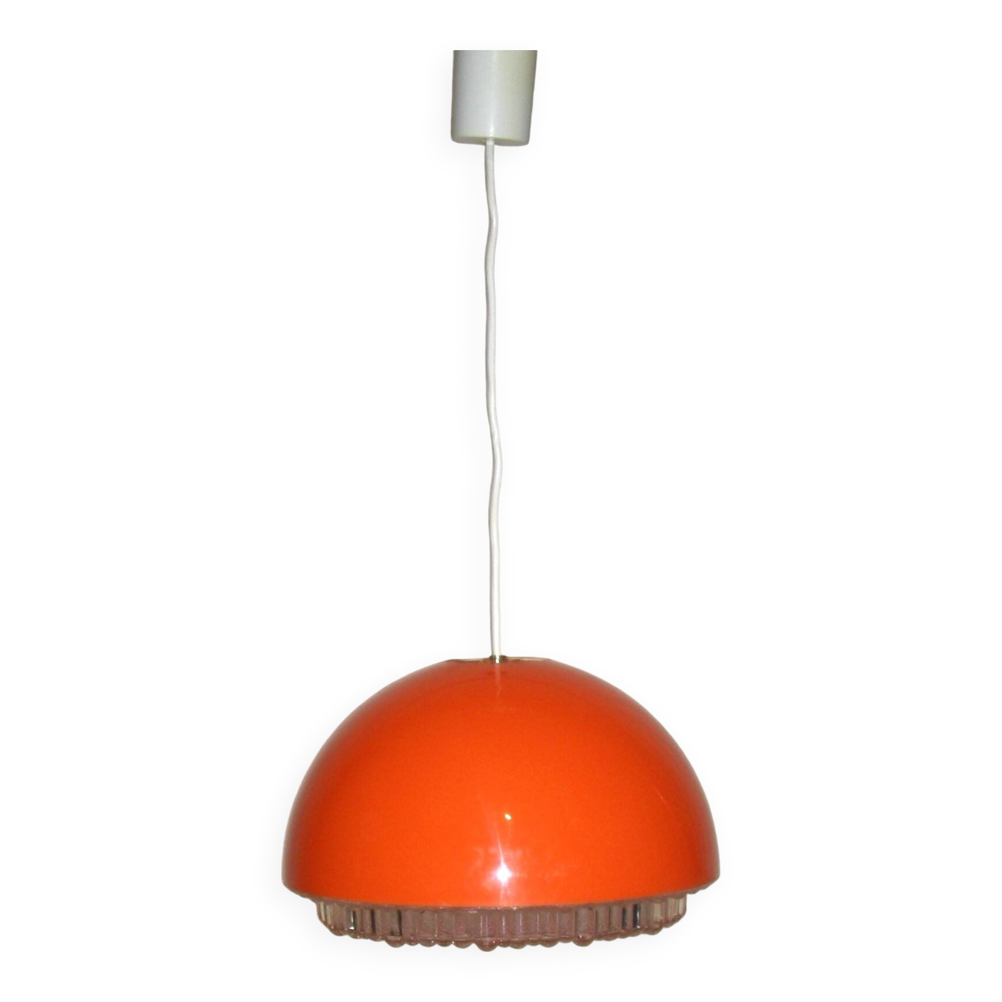 orange pendant light from the 70s