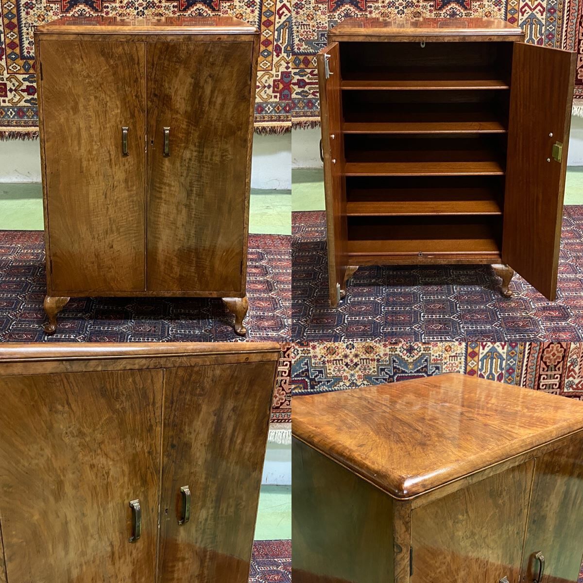 English art deco walnut buffet - 1930s