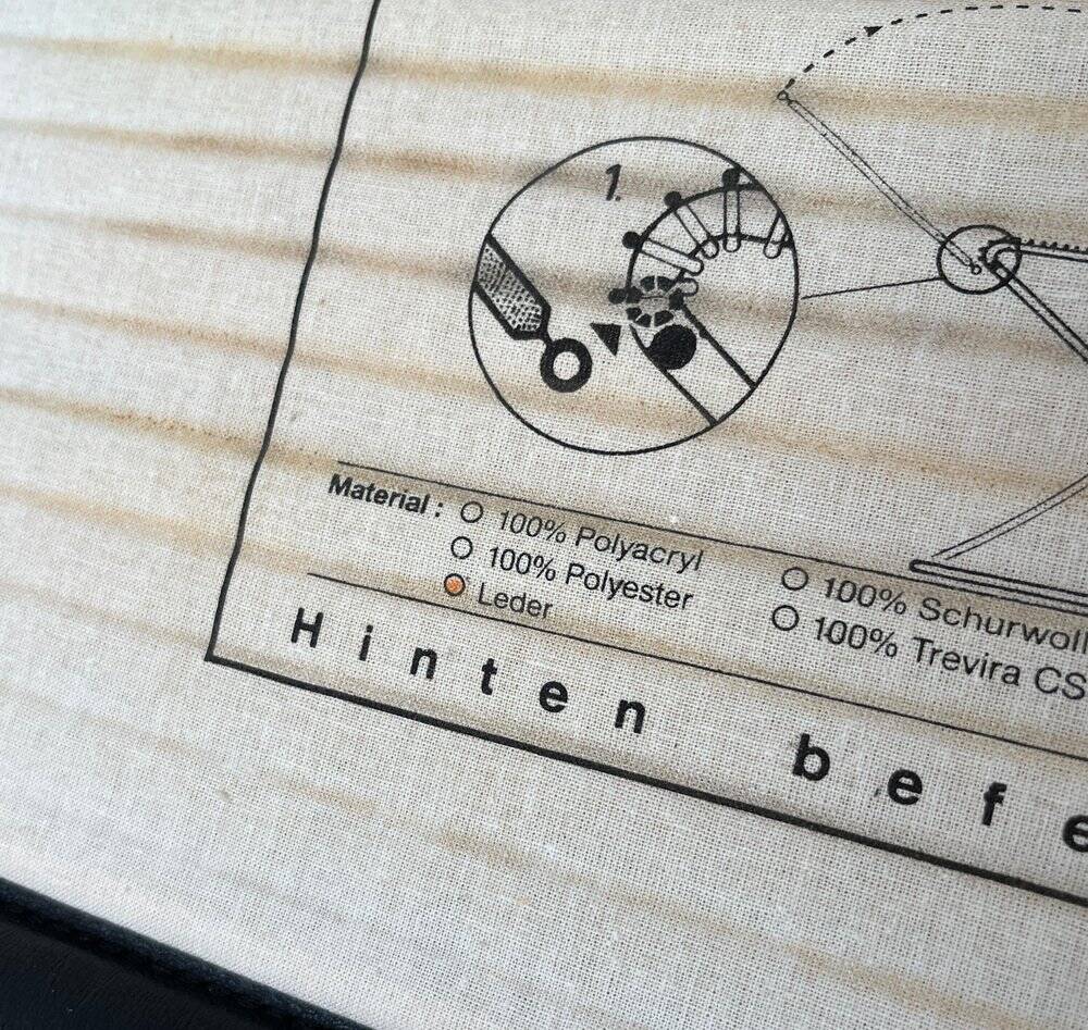 Leather cushion for postmodern Kreuzschwinger chair by Till Behrens, 1980s, set of 2.