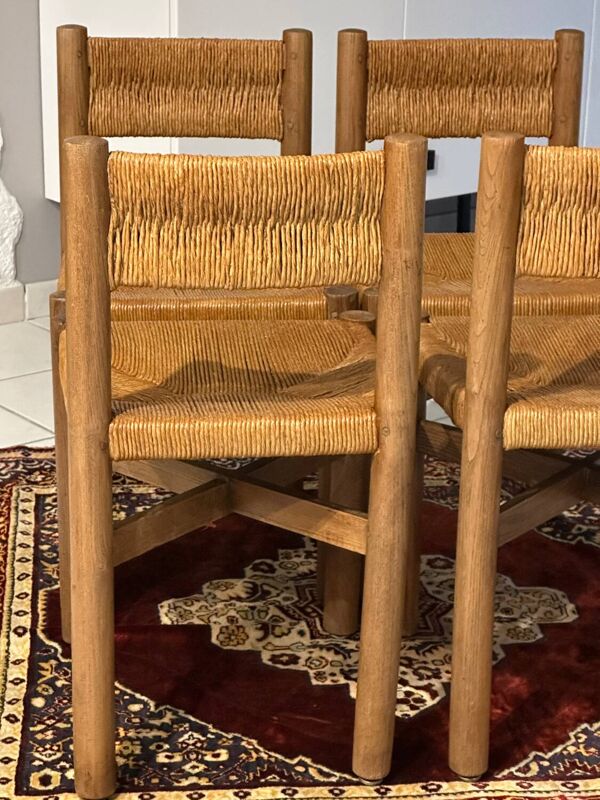 Suite de 4 chaises  Méribel par Charlotte Perriand 1950