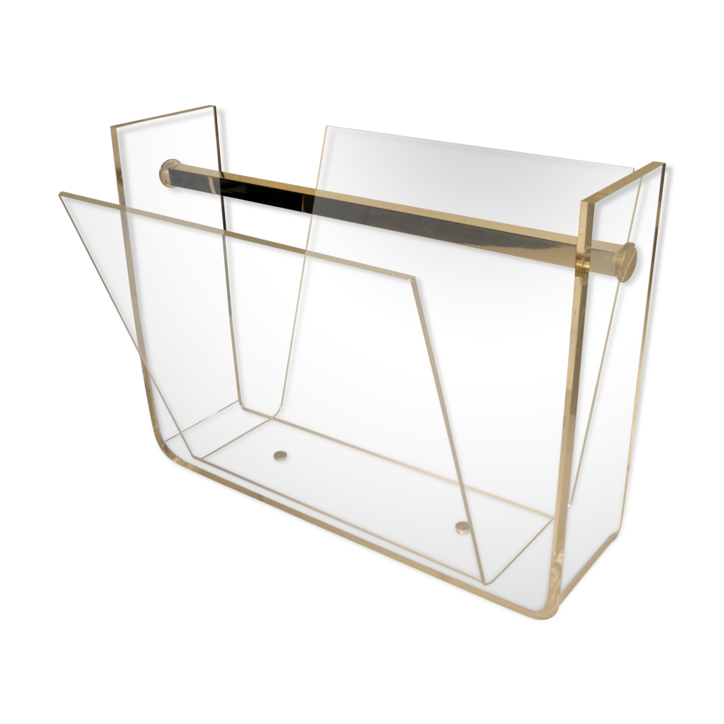Plexiglass and metal dore magazine holders