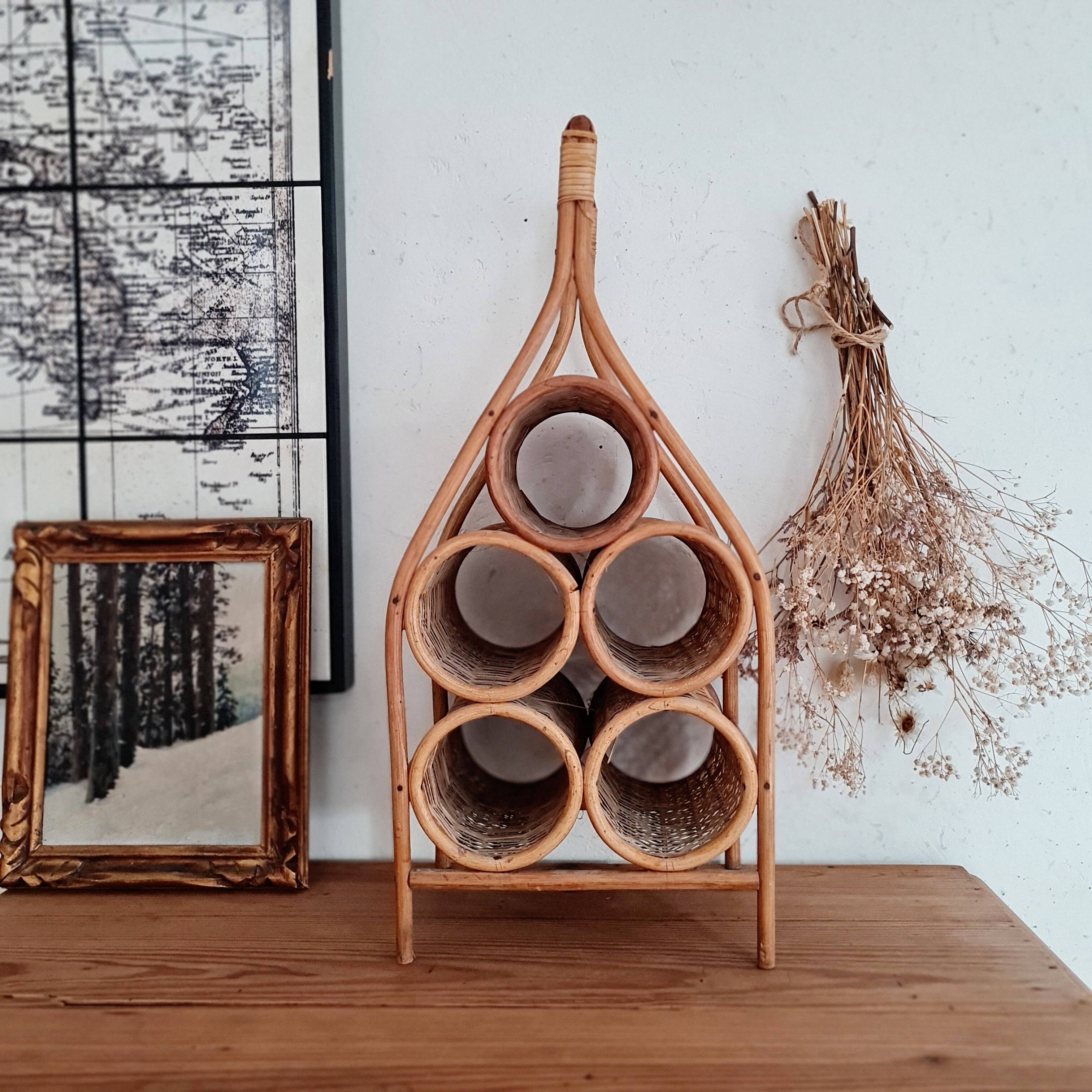 Rattan bottle holder