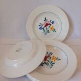 Digoin and Sarreguemines soup plates, vintage Fabiola model