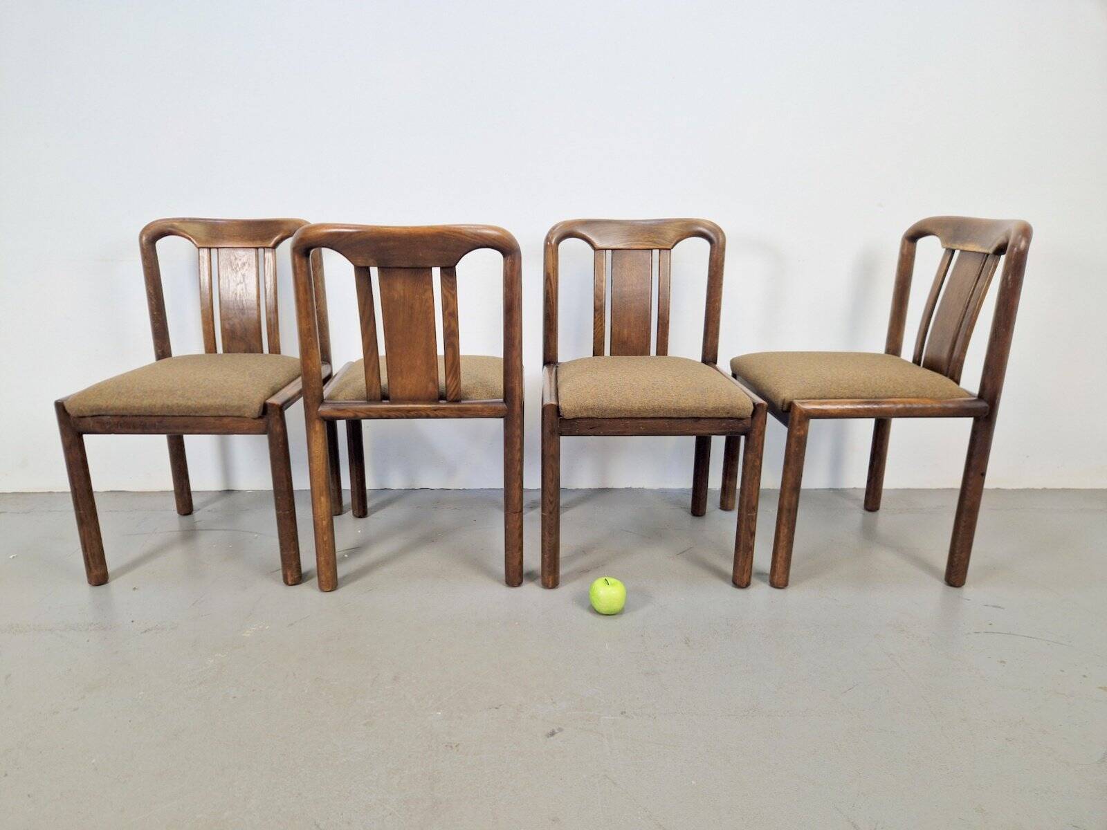 Vintage Brutalist Dining Room Chairs, 1970s, Set of 4