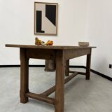 1950s farmhouse table in oak and walnut