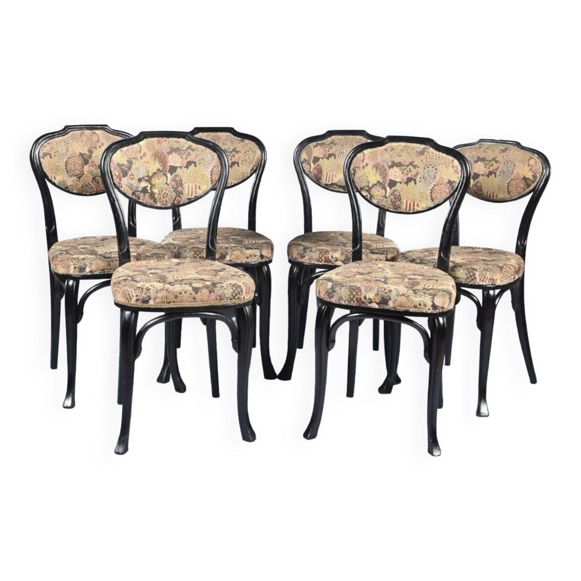 Suite de 6 chaises bistrot jacob  et josef kohn noires