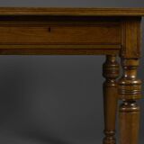 Table ancienne en chêne – XIXe siècle | Entièrement restaurée | Plateau en marqueterie