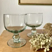 Pair of hand-blown glass goblets