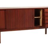 Enfilade vintage scandinave à 05 tiroirs et portes coulissantes – Dk, années 90