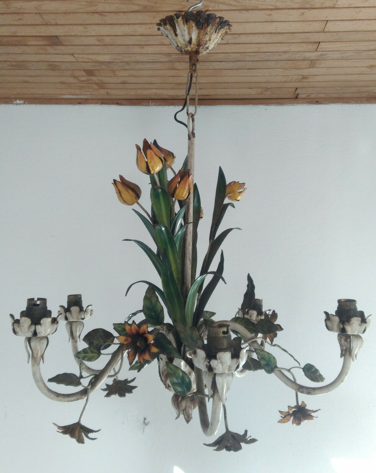 Painted iron chandelier 1950