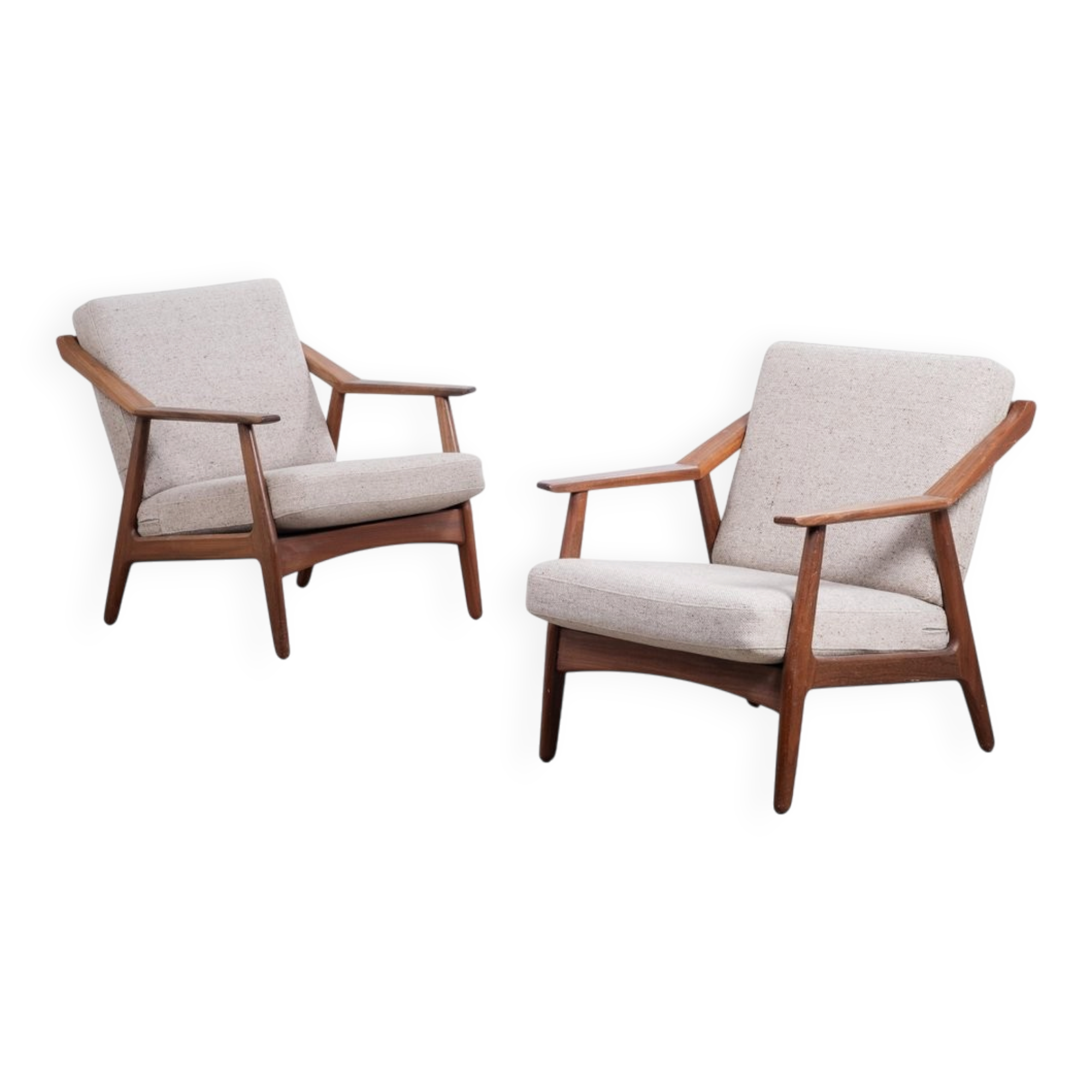 Fauteuils en teck par H. Brockmann-Petersen pour Randers Møbelfabrik, années 1960, ensemble de 2