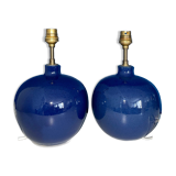 Set of 2 feet of midnight blue ceramic lamp