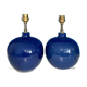Set of 2 feet of midnight blue ceramic lamp