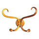 Double Art Nouveau Coat Hook in Bent Wood from Thonet