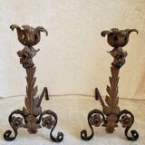Pair of fireplace andirons, 1940