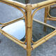 Pair of bamboo and smoked glass vintage bedside tables