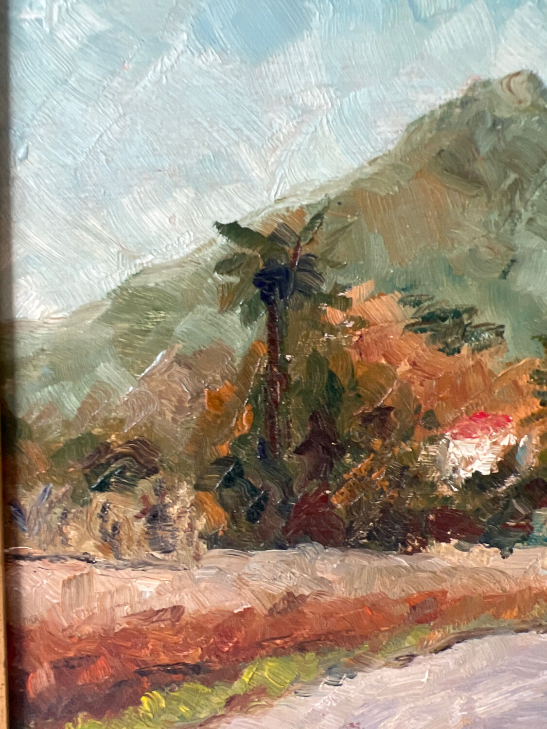 Oil on exotic landscape panel