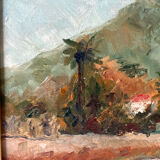 Oil on exotic landscape panel