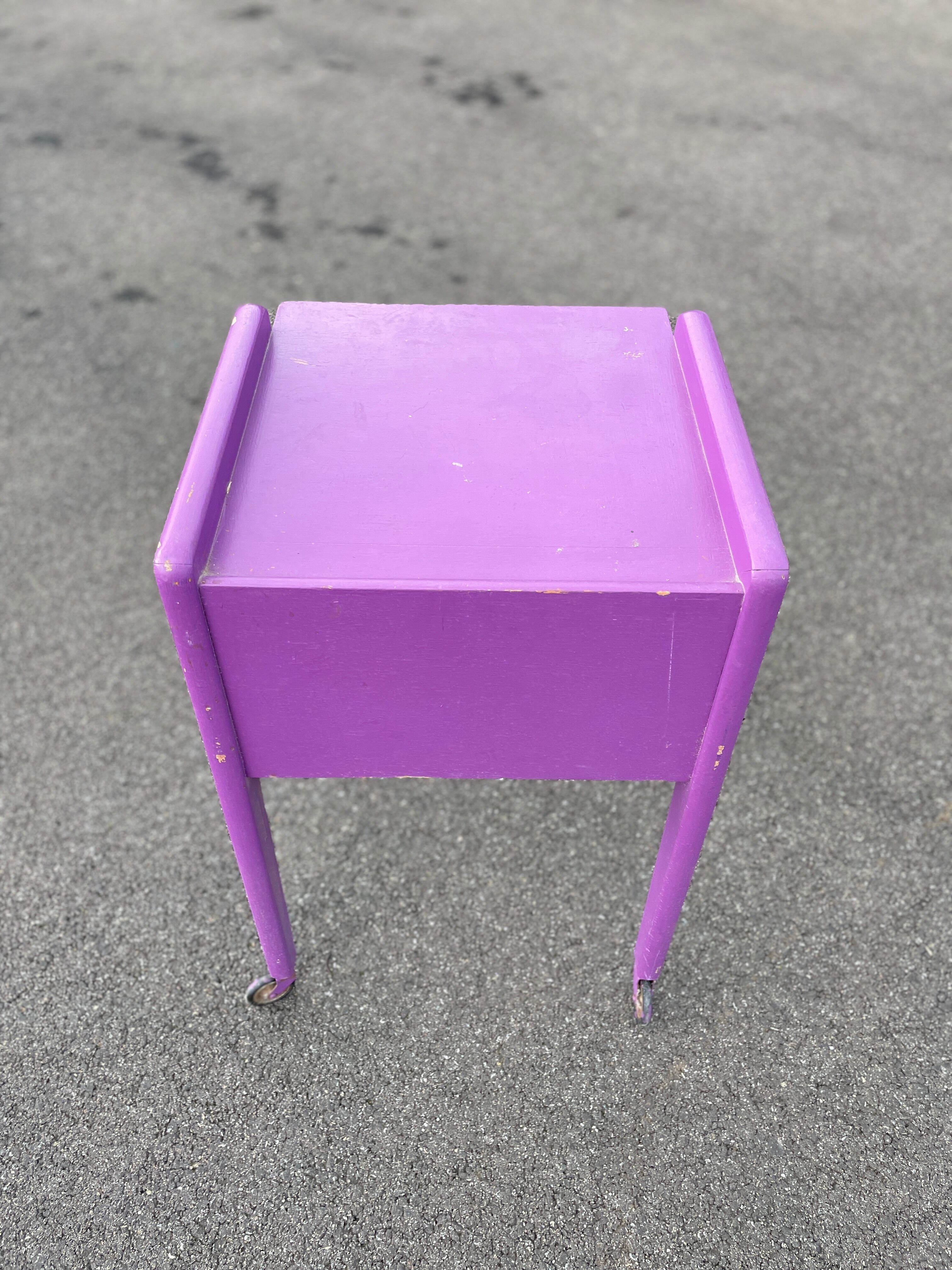 Bedside table vintage 1960 Scandinavian compass legs