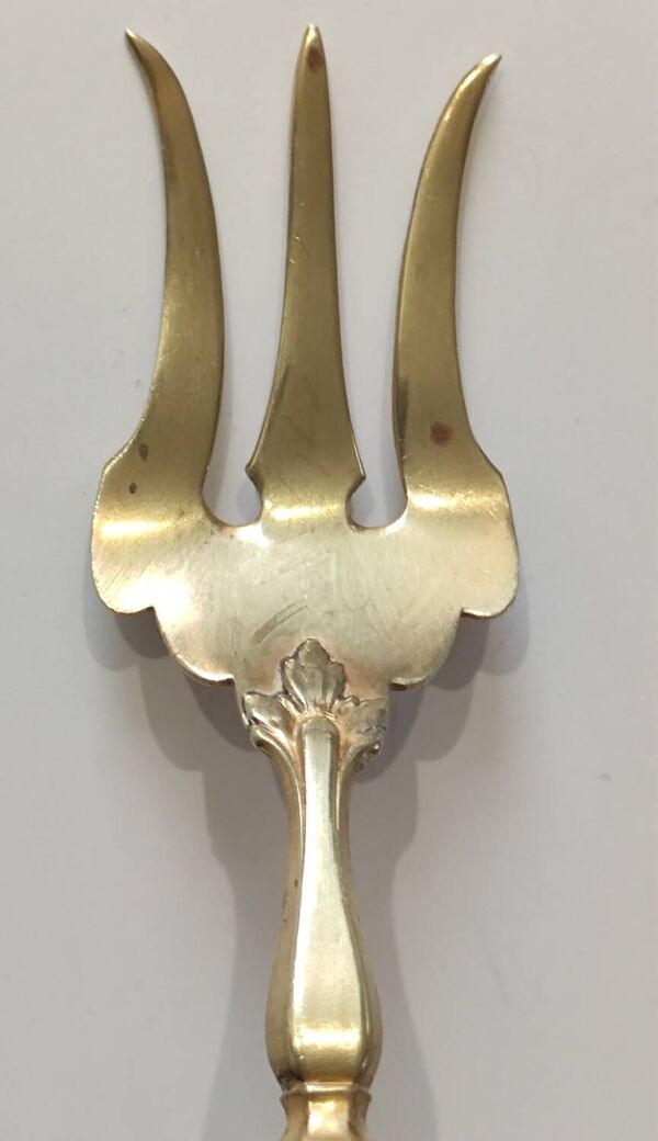 Ancien service  à dessert mignardises 4 pièces argent gaufré poinçon minerve