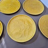 6 Sarreguemines water lily plates