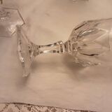 6 verres à pied en cristal taillé