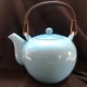 Chinese style teapot in azure blue enameled porcelain work from the 60s and 70s