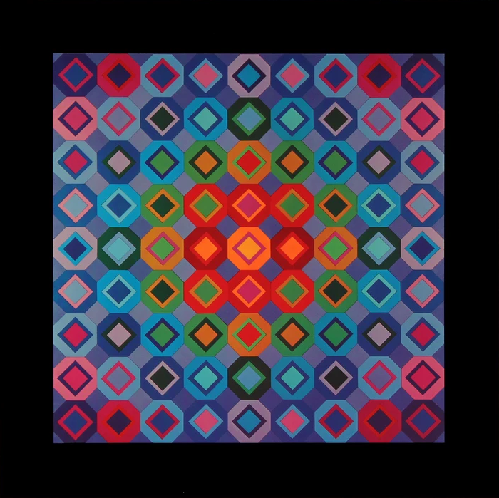 Victor vasarely - complete portfolio of 8 posters from 1974 - universal structures of the octagon