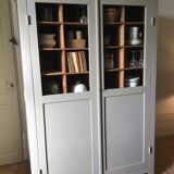 Antique Parisian wardrobe with interior compartments.