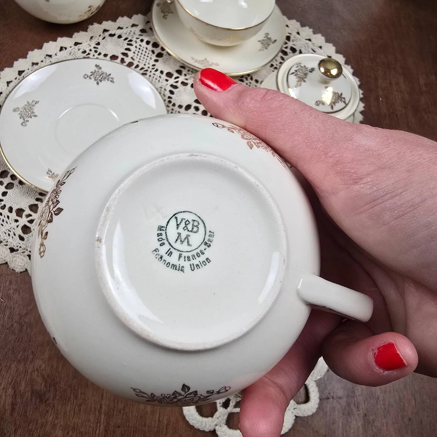 Service à thé crème & or – Villeroy & Boch Mettlach
