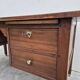 Louis XVI style minister's desk in solid walnut, 4 drawers, old manufacture