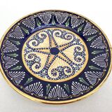 2 enamelled earthenware plates signed HB Quimper • Embroidery or beaded decoration by Pierre Poquet in relief