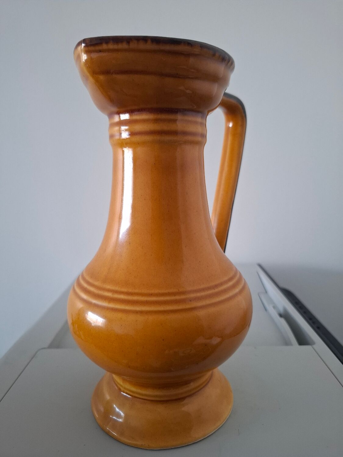 Ceramic jug signed Angèle